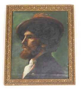 19thC Continental School. Profile head and shoulders portrait of a bearded gentleman, oil on... - 2