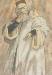 Leon Rogers (20thC). Theatrical study, possibly Shylock from The Merchant of Venice, watercolour,...