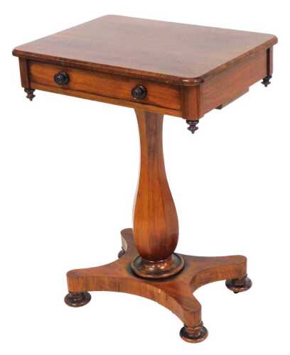 A 19thC rosewood occasional table, the rectangular top with a moulded edge and rounded corners,...