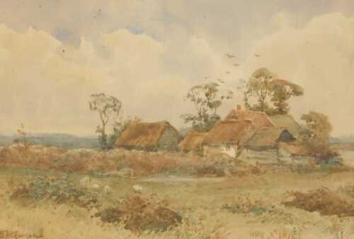 William Anderson (early 20thC). Country landscape with a farmstead, watercolour, signed, 17cm x...
