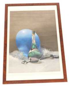 Norah Pearse (1890-1981). Still life of a liqueur bottle, feather fans, and party paraphernalia,... - 2