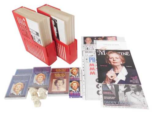 Associated Private Eye magazines, relating to Margaret Thatcher, copies of newspaper and other...