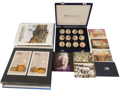 An Elizabeth II 80th Birthday United Kingdom crown 2006, Westminster Mint Dinosaur Discovery...