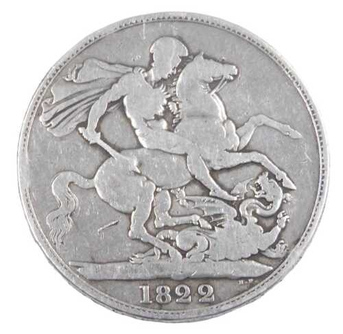 A George IV silver crown 1822.