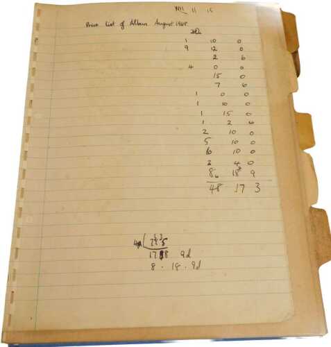 Philately. A collection of Half Penny Red's, Penny Red's, etc, cover sheet hand written price...