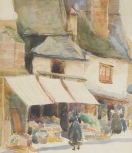 Norah Pearse (1890-1981). Continental street scenes, with figures, watercolours, unsigned, 25cm... - 5