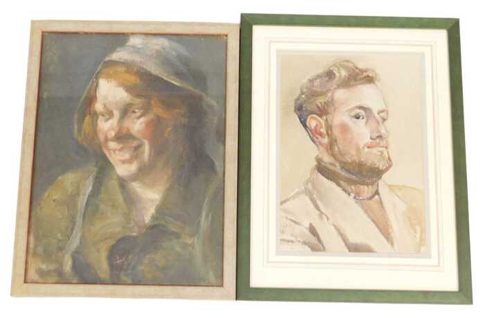Norah Pearse (1890-1981). Portrait of a gentleman with a beard, head and shoulders study,...