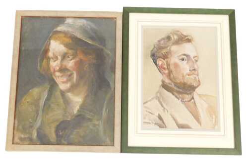 Norah Pearse (1890-1981). Portrait of a gentleman with a beard, head and shoulders study,...