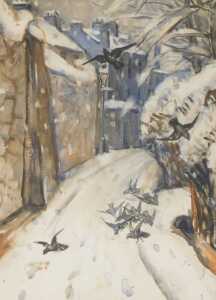 Norah Pearse (1890-1981). Landscape looking through trees, watercolour, signed, 24cm x 34.5cm,... - 5