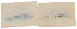 A N Tomas (early 20thC). HMS Cassandra, The 6th Light Cruiser Squadron, pair of watercolours,...