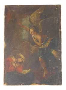 Continental School (18thC). The Annunciation, oil on canvas board, 31.5cm x 29cm. - 2