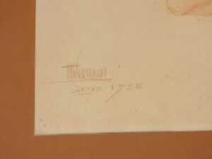 20thC German School. Double profile portrait of a lady and gentleman, red crayon, indistinctly... - 3