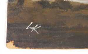 Continental School (late 20thC). Coastal seascape, oil on board, monogrammed LK, 30cm x 91.5cm. - 3