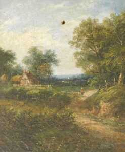 Continental School (18thC). Landscape with a waterfall, oil on board, 17.5cm x 22cm, Edwin... - 3