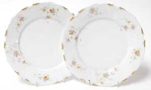 A late 19thC Continental porcelain part dinner service, possibly Limoges, decorated with floral... - 3