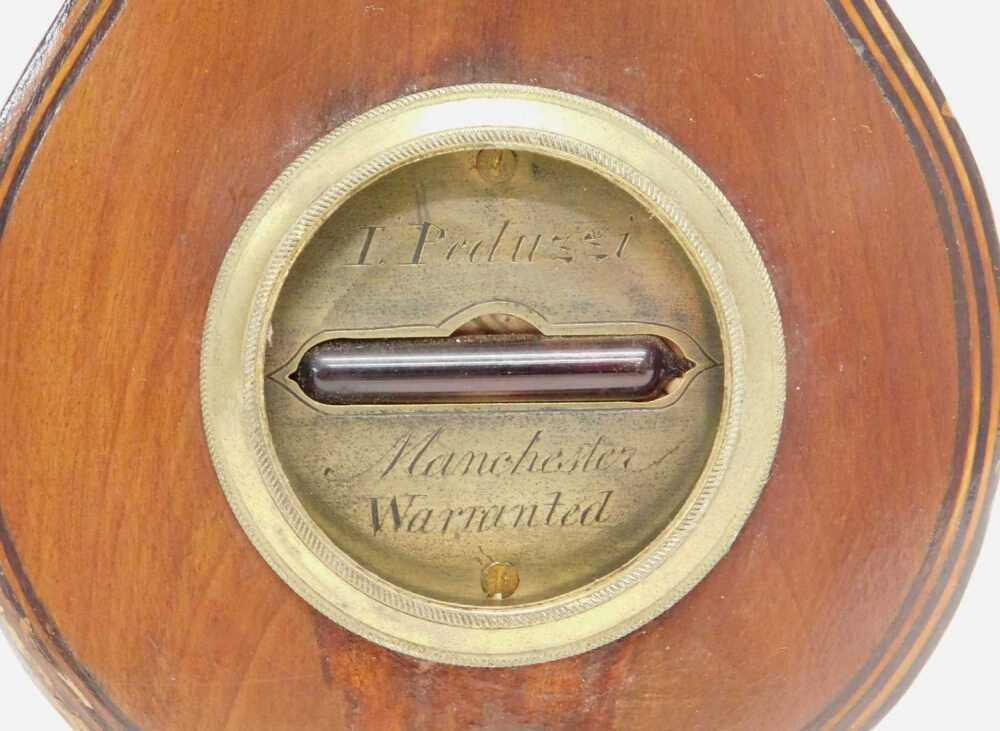 An early 19thC mahogany four dial wheel barometer of large proportion ...
