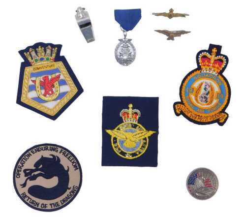 Militaria and associated items, comprising a survival whistle belonging to Flight Sergeant Peter...