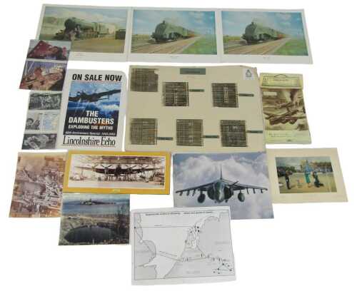 Aviation-related printed material, to include a display related to Flt Lt W Reid VC of 617...