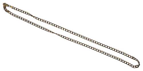 A rose gold curb link neck chain, yellow metal, bearing import marks 375, 54cm long, 13.9g.