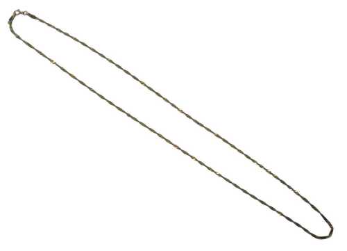 A fine link neck chain, yellow metal, bearing 9ct gold import marks, 46cm long, 1.5g.
