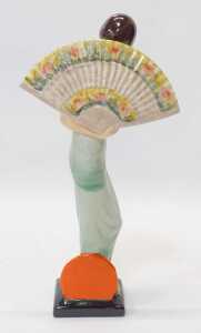 A Kevin Francis Ceramics figure modelled as Lady with Fan, modelled by Geoff Blower, limited... - 3