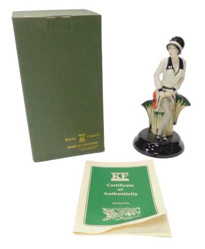 A Kevin Francis for Peggy Davies Ceramics figure modelled as Clarice Cliff Centenary Figure,...
