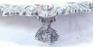A George V silver salver, with a beadwork border interspersed with flower heads, scrolling and... - 2