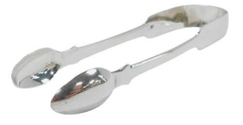 A pair of George III silver sugar tongs, of plain design, initial engraved, London 1791, 1.33oz.