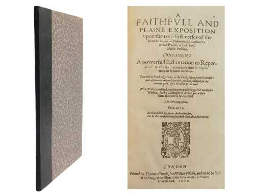 Perkins (William). A Faithfull and Plaine Exposition Upon the Two First Verses of the Second...