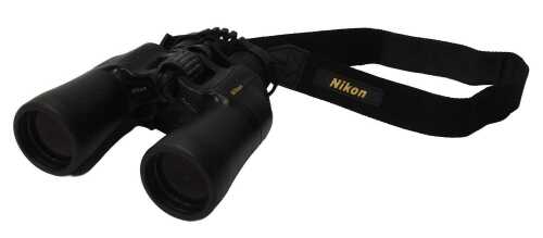 A pair of Nikon Action 10-22x50 binoculars, in a canvas case.