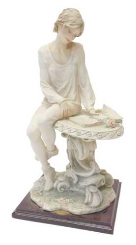 A Capodimonte Florence by Giuseppe Armani resin figure, modelled as a lady perched on a garden...