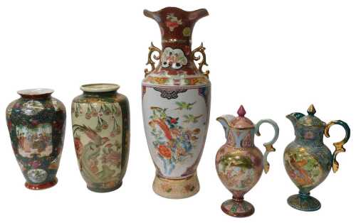 A group of 20thC Chinese ceramics, comprising a floor-standing vase of shouldered form,...