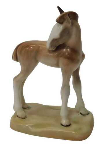 A Goldscheider pottery figure modelled as a foal, printed marks, 25cm high.