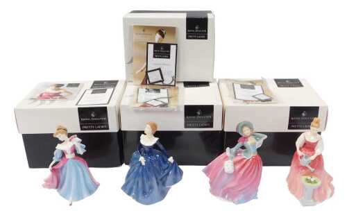 Four Royal Doulton Pretty Ladies porcelain figures, modelled as Amy HN4782, Fragrance HN4931,...