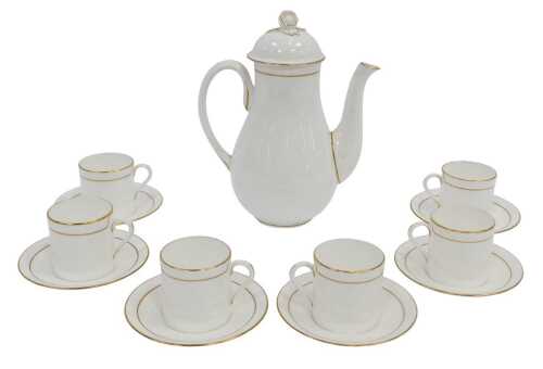 A Royal Worcester porcelain Contessa pattern part coffee service, comprising a coffee pot and...