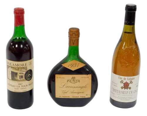 Alcohol, comprising a bottle of Larressingle 1934 Armagnac, Dolamore Chateau la Tour Segur Saint-...