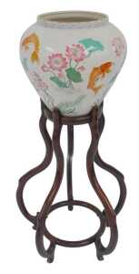 A Franklin Mint Porcelain The Vase of the Golden Carp by Zhe Zhou Jiang fish bowl, 33cm high,...