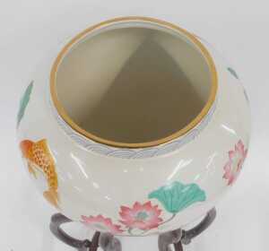 A Franklin Mint Porcelain The Vase of the Golden Carp by Zhe Zhou Jiang fish bowl, 33cm high,... - 2