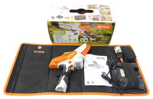 A Stihl garden pruner, GTA26, boxed.