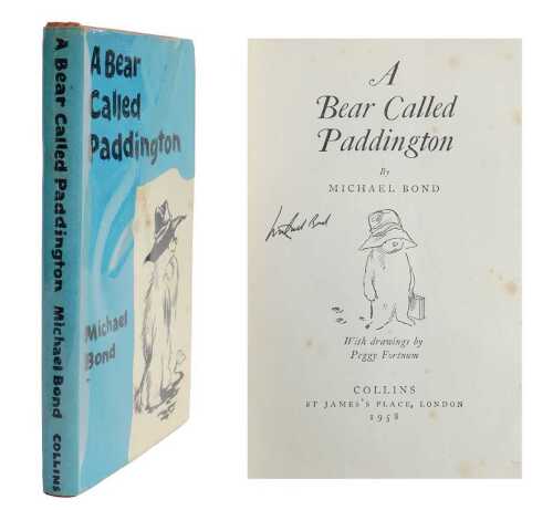 Bond (Michael). A Bear Called Paddington, first edition, signed by author on title, publisher's...