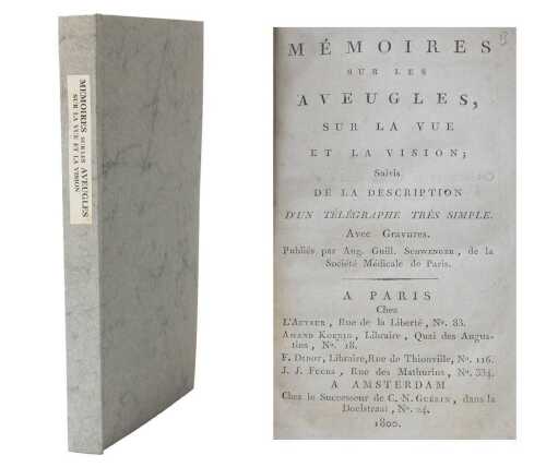 Schwenger (August William). M&eacute;moires sur les Aveugles sur la vue et la Vision, first edition,...