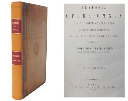 Stallbaumius (Godofredus, ed.). Platonis Opera Omnia, comprehensive volume, text in Greek,...