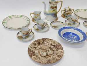 A Noritake porcelain part coffee service, comprising coffee pot (lid missing), a twin handled... - 3