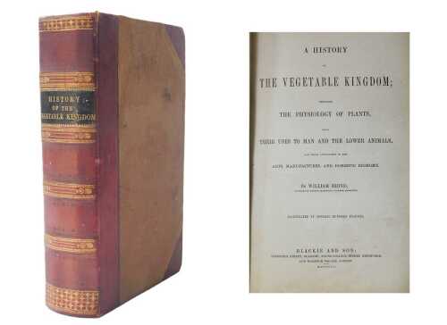 Rhind (William). A History of the Vegetable Kingdom, red half morocco over brown cloth boards,...