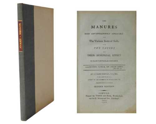 Kirwan (Richard). The Manures most advantageously applicable to The Various Sorts of Soils, and...