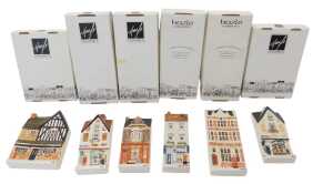 Six Hazle Ceramics flatback buildings, comprising Victorian Post Office, Post Office (x3),...
