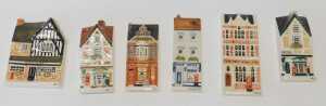 Six Hazle Ceramics flatback buildings, comprising Victorian Post Office, Post Office (x3),... - 2