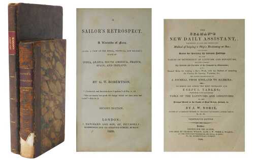 Robertson (G W). A Sailor's Retrospect, 2nd edition, half calf over marbled boards, 1838: Norie...
