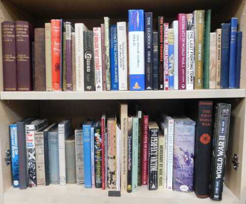 Books, predominantly military-related, to include the Field Service Pocket Book, 1914 edition,...