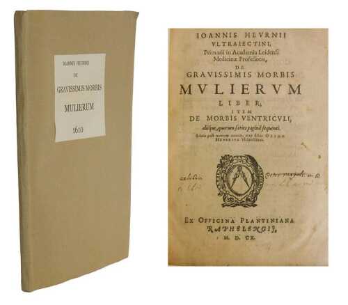 Heurnius (Joannes). De Gravissimis Morbis Mulierum modern wrappers, 4to, Plantin Press, Leiden,...